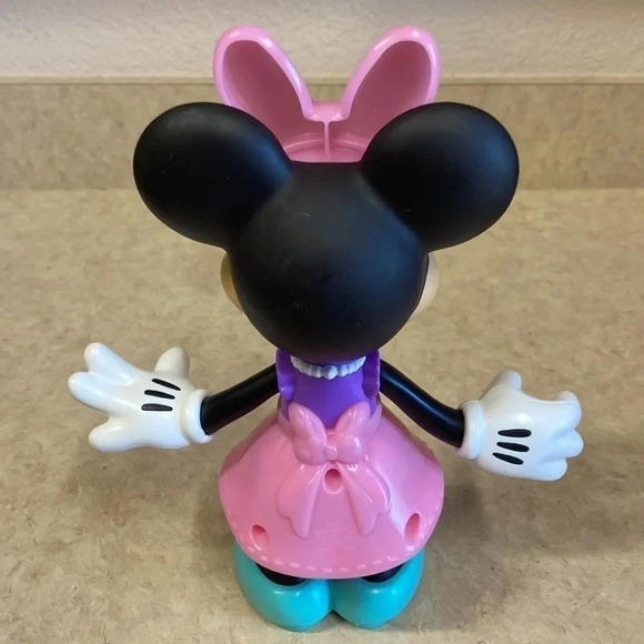 Disney Minnie Mouse 10" Plastic Mattel Toy 2017 Movable Head & Arms - Picture 4 of 4